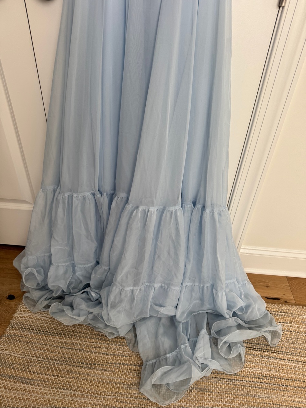 Mac Duggal Ethereal Light Blue Ruffled Tulle Gown - Picture 2 of 16
